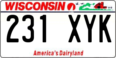 WI license plate 231XYK