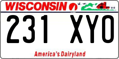 WI license plate 231XYO