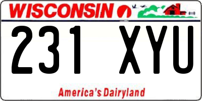 WI license plate 231XYU