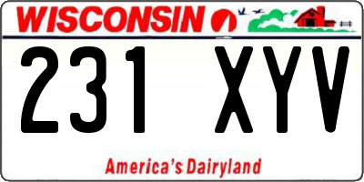 WI license plate 231XYV