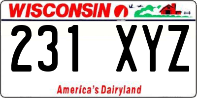 WI license plate 231XYZ