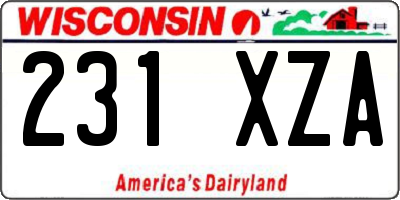 WI license plate 231XZA