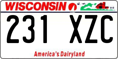 WI license plate 231XZC