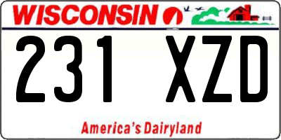 WI license plate 231XZD