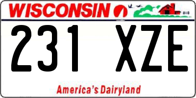 WI license plate 231XZE