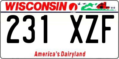 WI license plate 231XZF