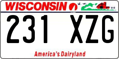 WI license plate 231XZG