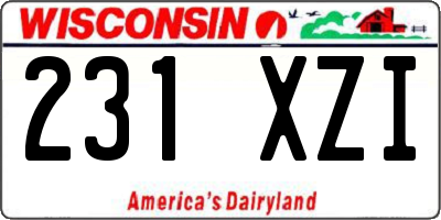 WI license plate 231XZI