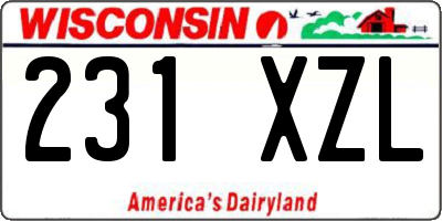 WI license plate 231XZL