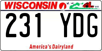 WI license plate 231YDG