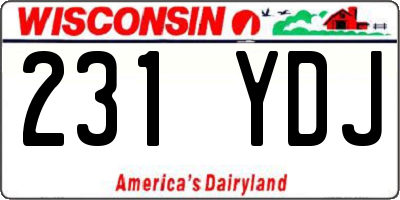 WI license plate 231YDJ