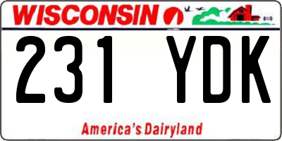 WI license plate 231YDK