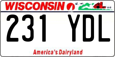 WI license plate 231YDL