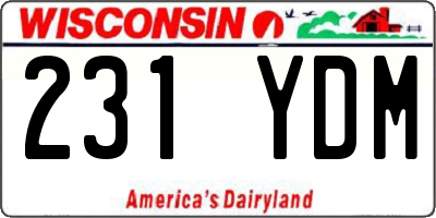 WI license plate 231YDM