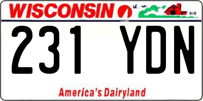 WI license plate 231YDN
