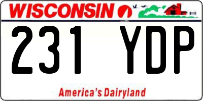 WI license plate 231YDP