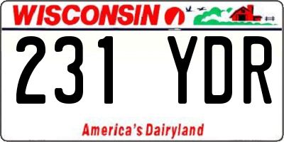 WI license plate 231YDR