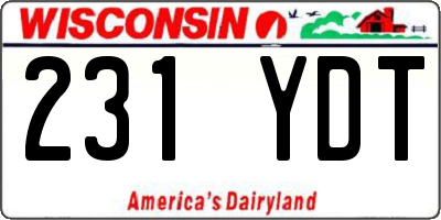 WI license plate 231YDT