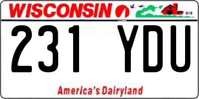 WI license plate 231YDU