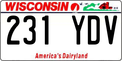 WI license plate 231YDV