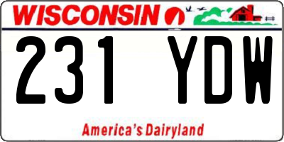 WI license plate 231YDW