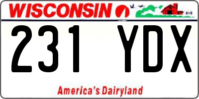 WI license plate 231YDX