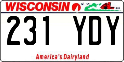 WI license plate 231YDY