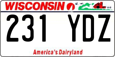 WI license plate 231YDZ