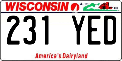 WI license plate 231YED