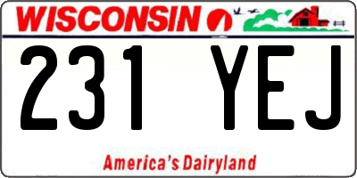 WI license plate 231YEJ