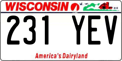 WI license plate 231YEV