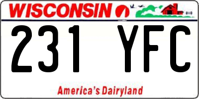 WI license plate 231YFC