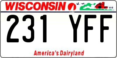 WI license plate 231YFF