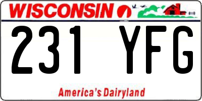 WI license plate 231YFG