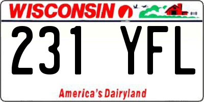 WI license plate 231YFL