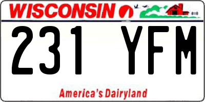 WI license plate 231YFM