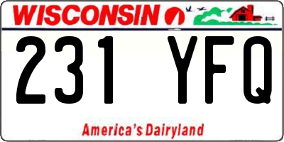 WI license plate 231YFQ