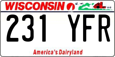 WI license plate 231YFR