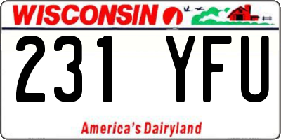 WI license plate 231YFU