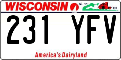 WI license plate 231YFV