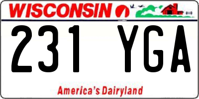 WI license plate 231YGA