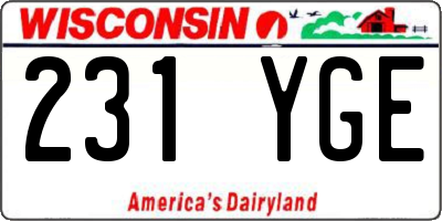 WI license plate 231YGE