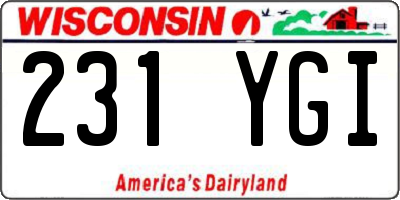 WI license plate 231YGI