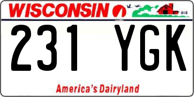 WI license plate 231YGK