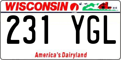 WI license plate 231YGL