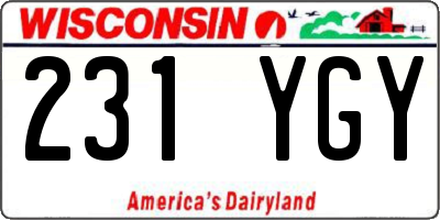 WI license plate 231YGY