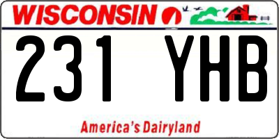 WI license plate 231YHB