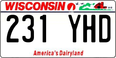 WI license plate 231YHD