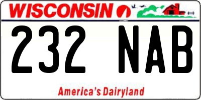 WI license plate 232NAB