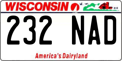 WI license plate 232NAD